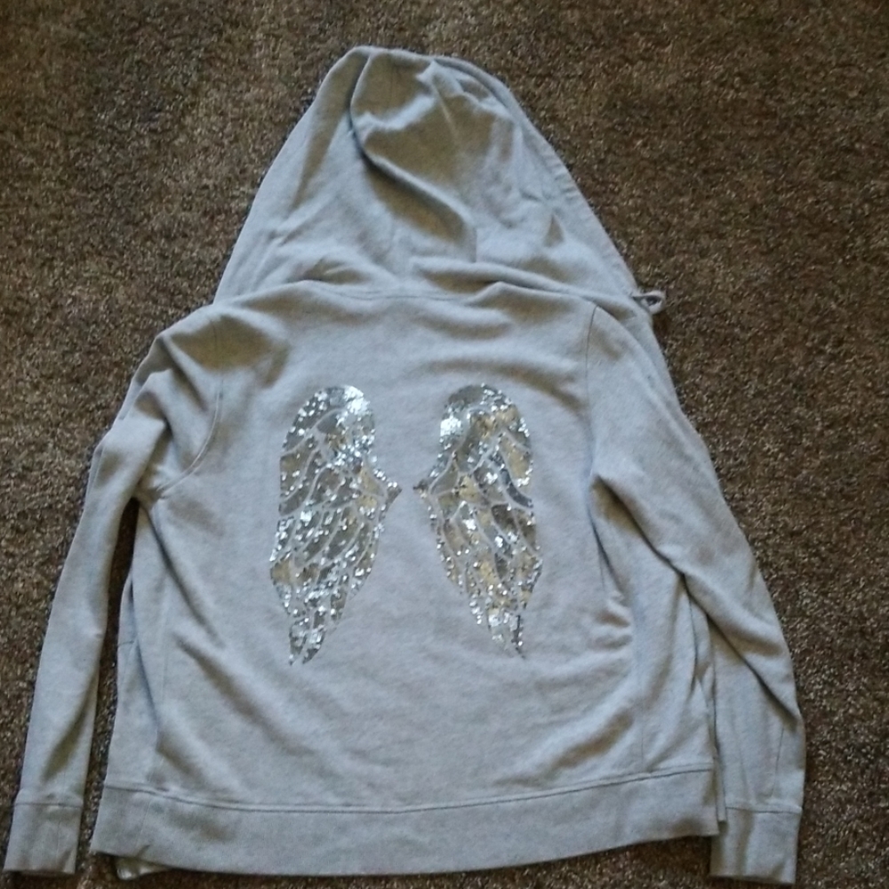 Victoria secret grey hoodie angel wings